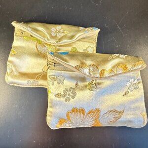 Gold / Floral Honora Collection Luxury Jewelry Pouches (Set of 2)